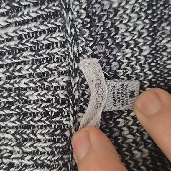 Ecote - SW Longline Open Front Cardigan | M | Gray, Black, & White Stripes - Picture 2 of 9